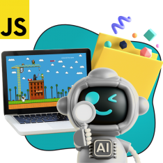 Язык программирования JavaScript + AI. Проектное обучение + геймификация + AI-помощники - КИБЕРшкола программирования для детей, компьютерные курсы для школьников, начинающих и подростков - KIBERone г. Емельяново